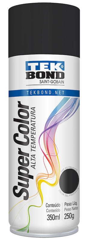 Pintura en aerosol color Negro Mate Alta Temp. 250gr. 366618 Tekbond