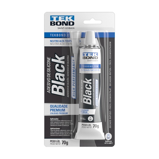 [69957367186] Silicona Neutra Alta Performance Oximico Negro 70gr 367186 TEKBOND